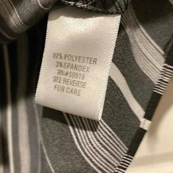 Apt. 9 Women’s Button-down collared shirt top black white stripe blouse Sz. L - Picture 5 of 5